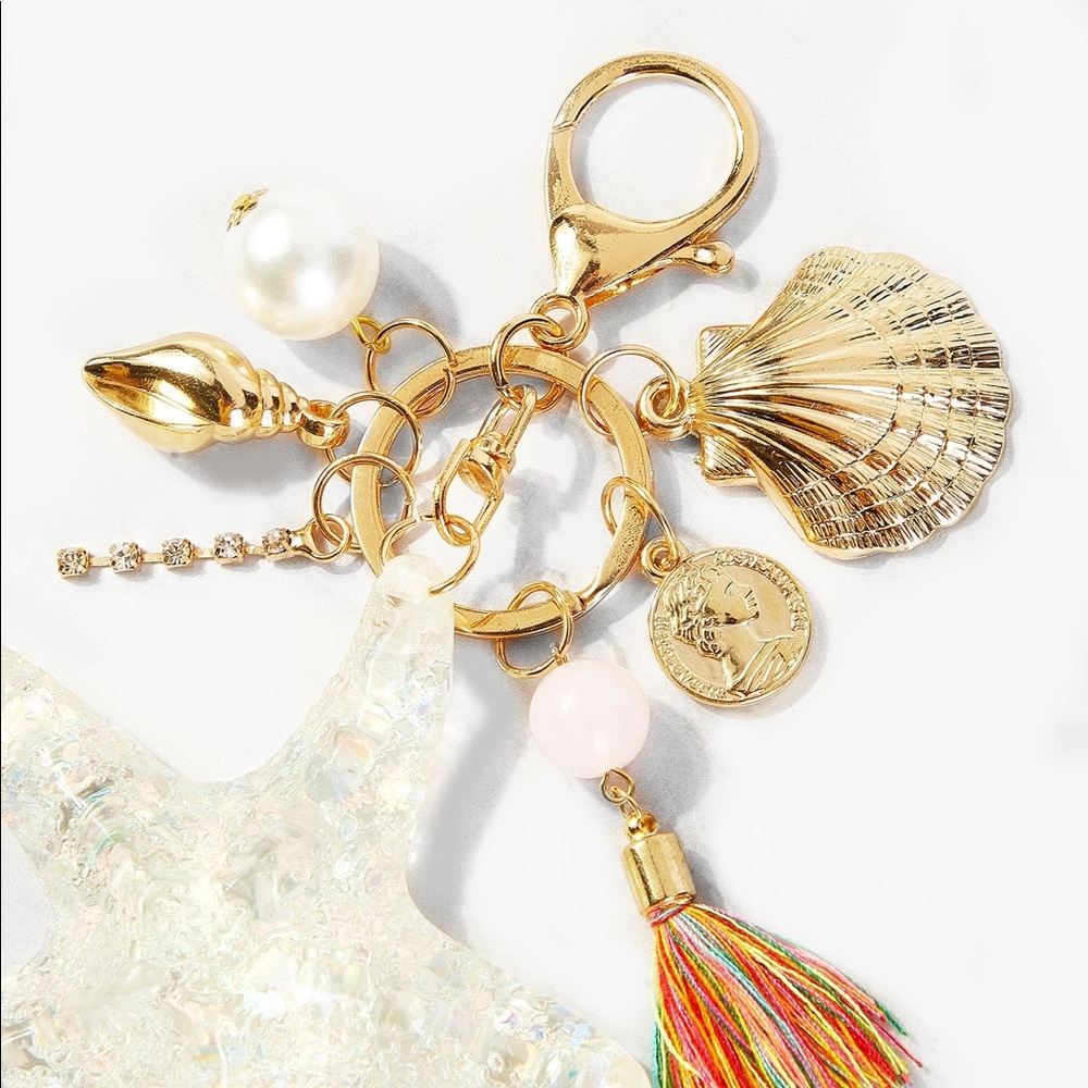 Starfish & Shell & Tassel Charm Keychain - Picture 4 of 4